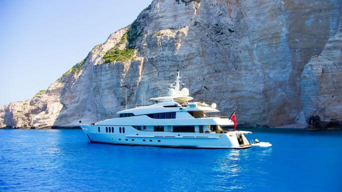 Luxury yacht in crystal blue waters